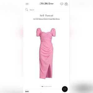 Self-Portrait puff sleeve dress size 0